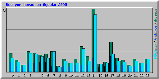 Uso por horas en Agosto 2025