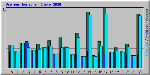 Uso por horas en Enero 2026